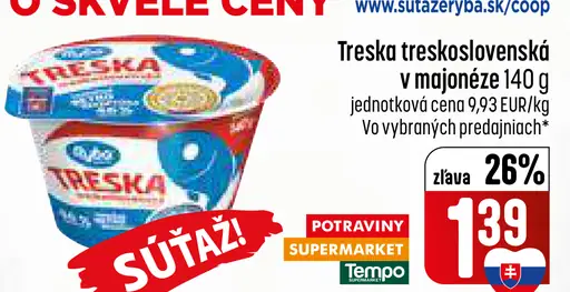 Ryba Košice Treska treskoslovenská v majonéze