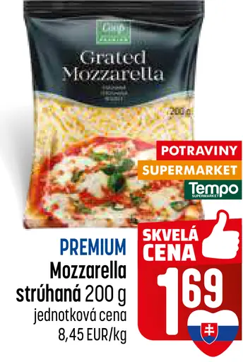 PREMIUM Mozzarella strúhaná