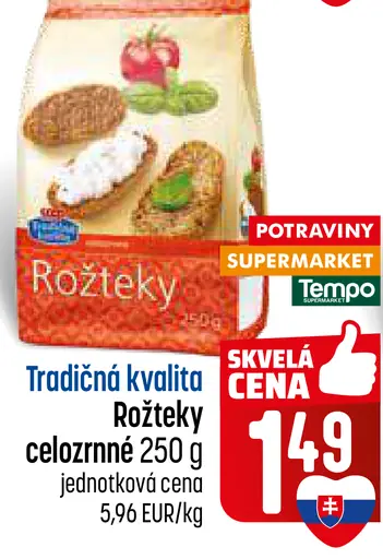 Tradičná kvalita Rožteky celozrnné