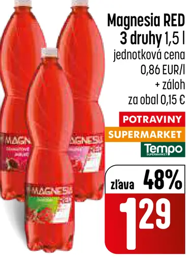 Magnesia Red ochutená minerálna voda