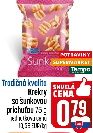 Tradičná kvalita Krekry so šunkovou príchuťou