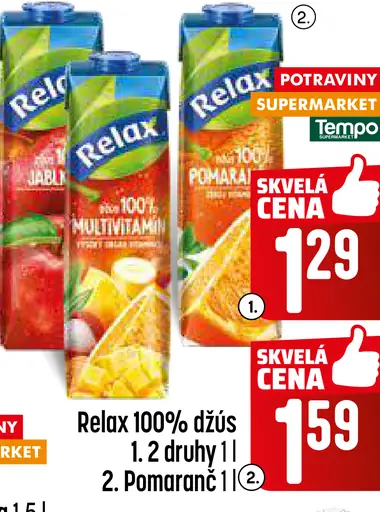 Relax 100% džús rôzne druhy; Relax Pomaranč 1l