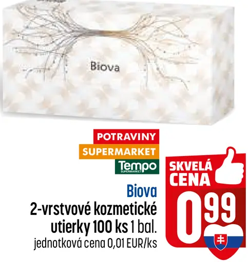 Biova kozmetické 2-vrstvové utierky