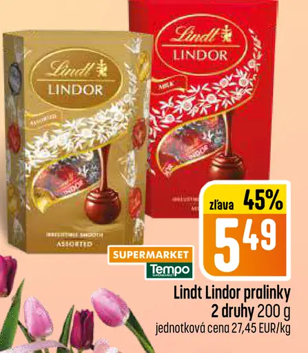 Lindt Lindor pralinky 2 druhy
