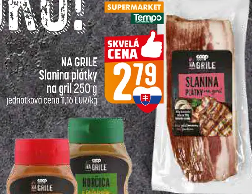 Na grile slanina plátky na gril