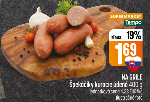 Na grile špekačky kuracie údené