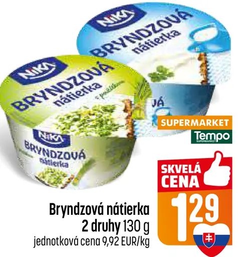 Mik Bryndzová nátierka rôzne druhy