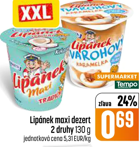 Lipánek maxi dezert tvarohový rôzne druhy