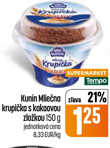 Kunín Mliečna krupička s kakaovou zložkou