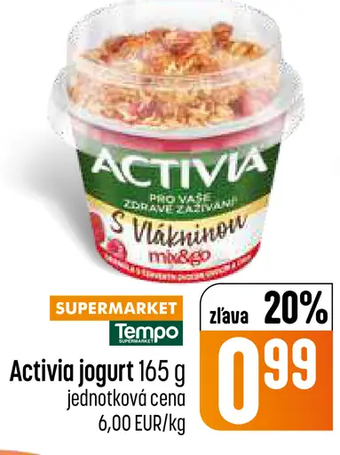Activia jogurt biely s vlákninou