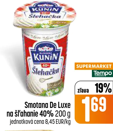 Kunin De Luxe Smotana na šľahanie 40%