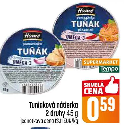 Hamé tuniaková nátierka Omega-3