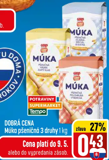 Múka pšeničná hladká rôzne druhy