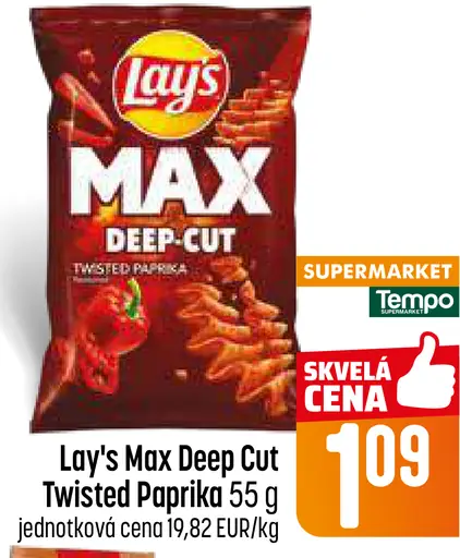 Lay's Max Deep-Cut Twisted paprika