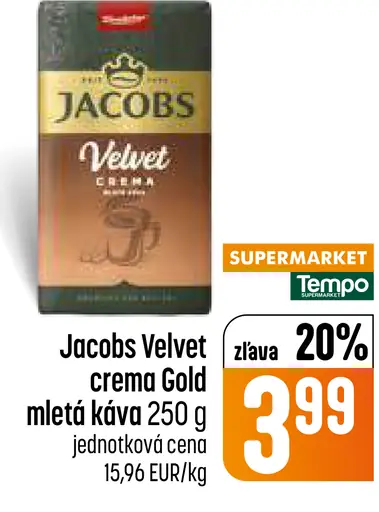 Jacobs Velvet Gold Crema mletá káva