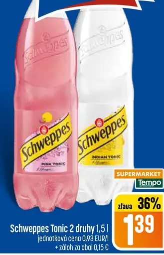 Schweppes Tonic 2 druhy