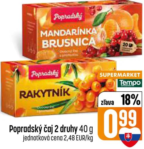 Popradský čaj mandarínka brusnica