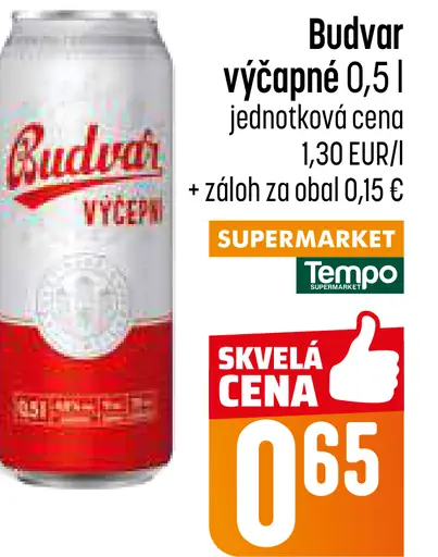 Budvar výčapné plechovka