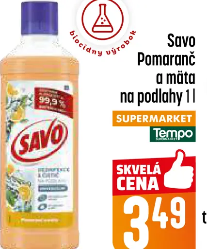 Savo Pomaranč a mäta na podlahy