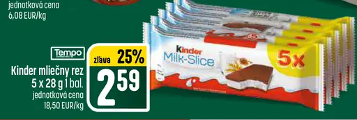 Kinder Milk-Slice Mliečny rez