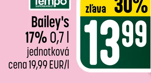 Baileys Original smotanový likér 17 %