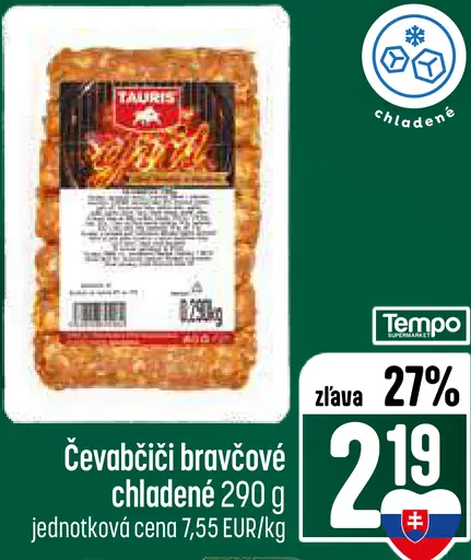 Tauris Ćevapčiči bravčové chladené