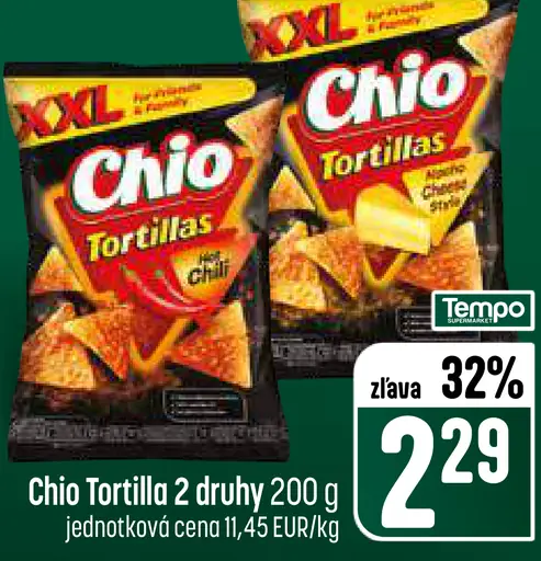 Chio Tortilla chips 2 druhy XXL