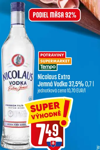 Nicolaus Extra jemná vodka 38%