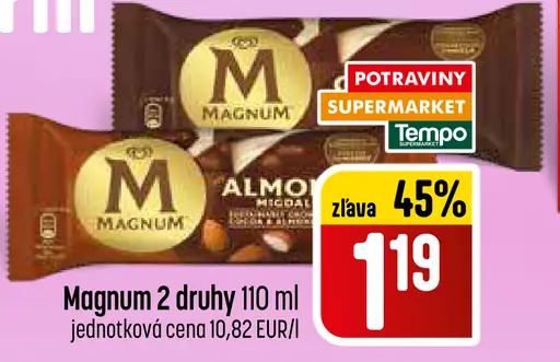 Magnum zmrzlina 2 druhy nanuk
