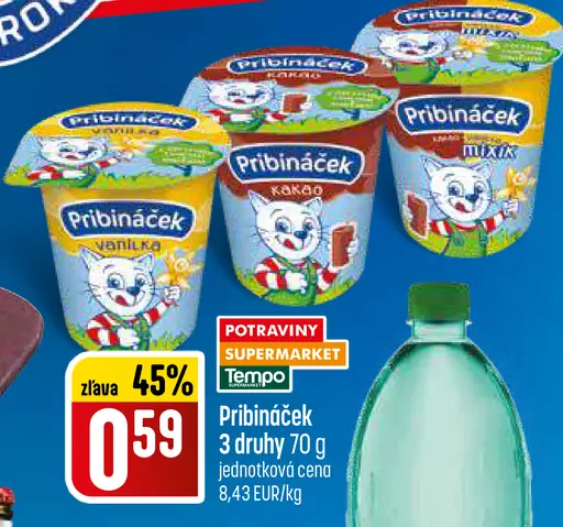 Pribináček smotanový tvarohový dezert 3 druhy