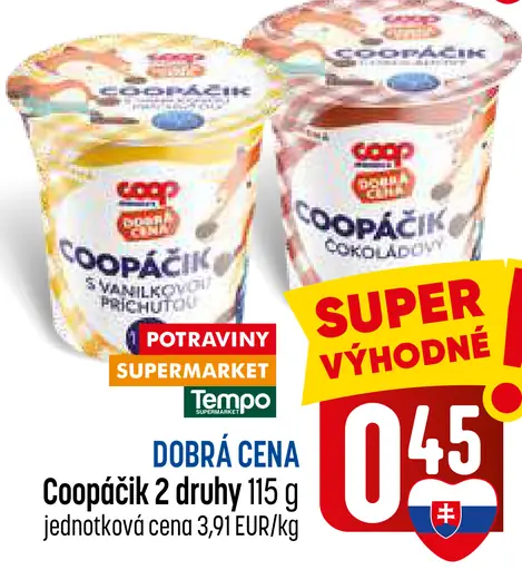 Coopáčik smotanový / Coopáčik čokoládový