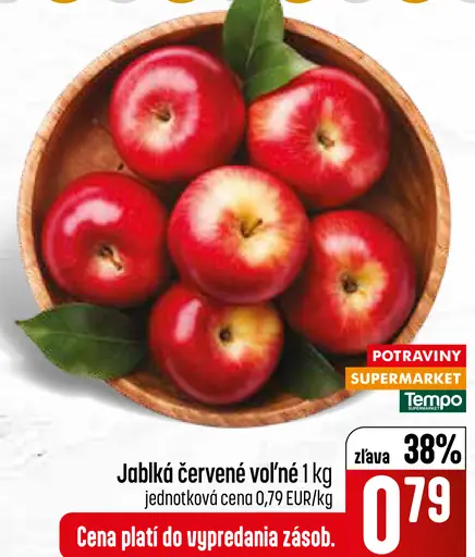 Jablká červené voľné