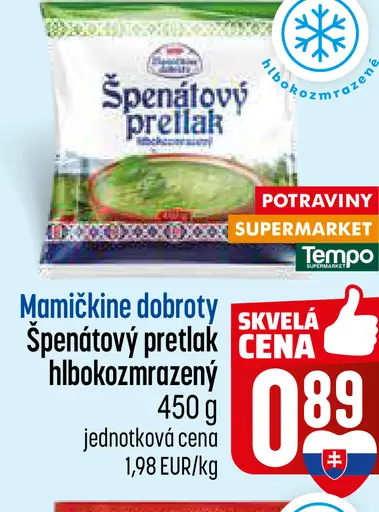Mamičkine dobroty Špenátový pretlak hlboko zmrazený