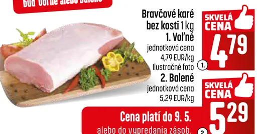 Bravčové karé bez kosti voľné