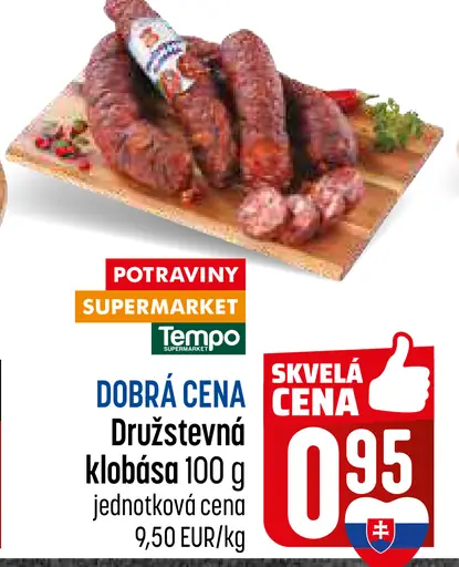Dobrá cena družstevná klobása