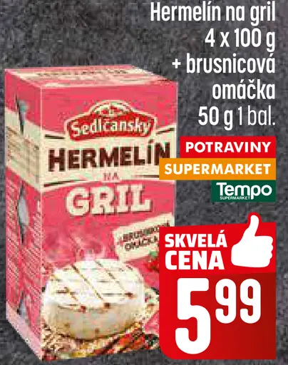 Hermelín na gril brusnicová omáčka