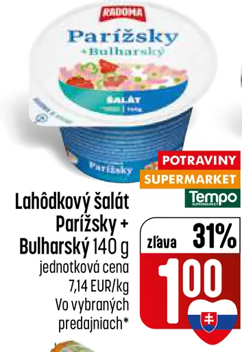 Tempo Lahôdkový šalát Parížsky a Bulharský