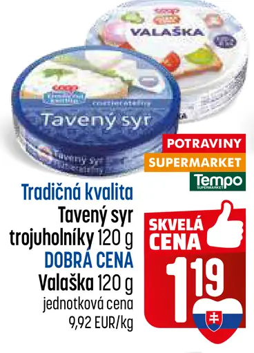 Tempo Tradičná kvalita Tavený syr trojuholníky