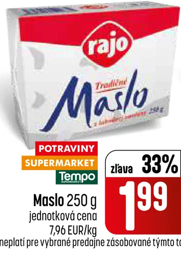 Rajo Tradičné maslo z lahodnej smotany