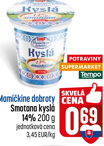 Mamičkine dobroty Smotana kyslá 14%