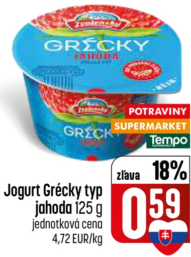Jogurt Grécky typ jahoda
