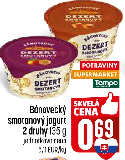 Bánovecký smotanový jogurt 2 druhy