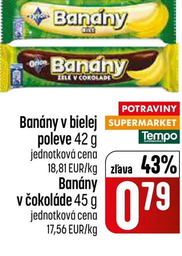 Banány v bielej poleve