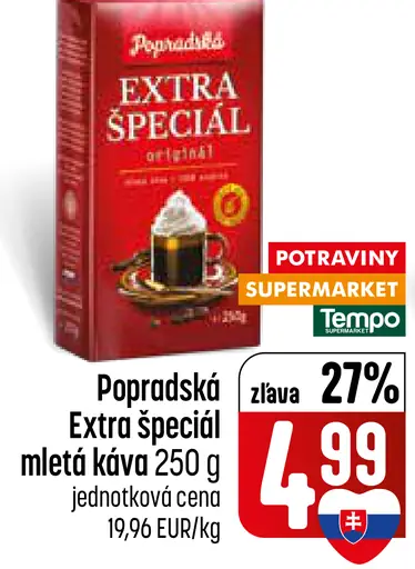 Popradská Extra špeciál originál mletá káva