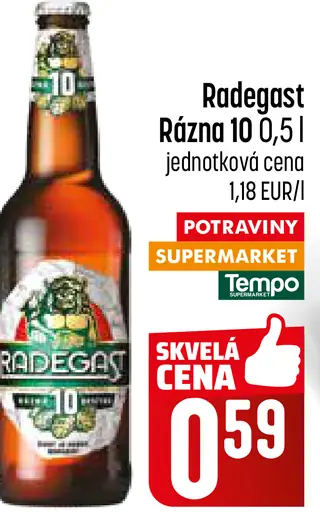 Radegast 12 pivo fľaša