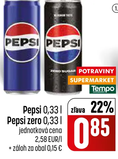 Pepsi Zero kolový nápoj bez cukru