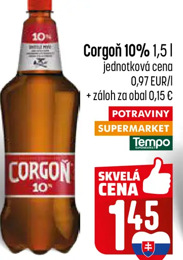 Corgoň Svetlé pivo 10 % fľaša
