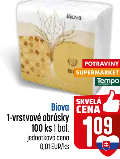 Biova 1-vrstvové obrúsky