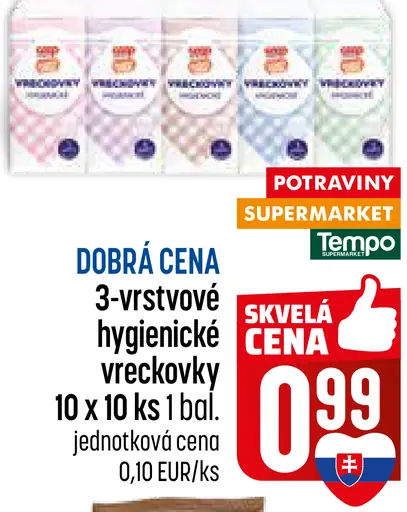 3-vrstvové hygienické vreckovky
