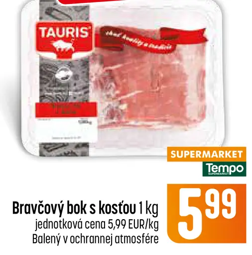 Tauris bravčový bok s kosťou balený v ochrannej atmosfére